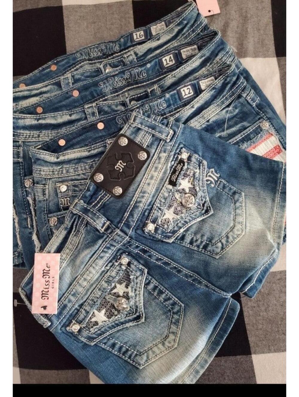 Miss me size 14 or 16 girls blue denim New shorts - Picture 6 of 7